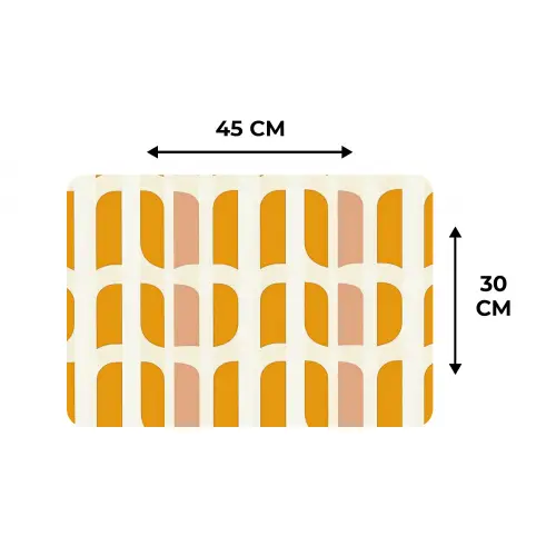 Geometrisch - Patroon - Geel - Roze Placemat vinyl groot 368 -specs