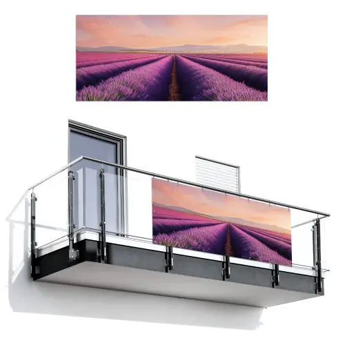 Lavendelveld - Zonsondergang - Paars - Bloemen Balkonbeschermer Duitsland klein -3d