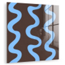Kronkelende lijnen - Blauw - Bruin - Minimalistisch plexiglas 5mm klein 11 -zzzproduct_nieuw