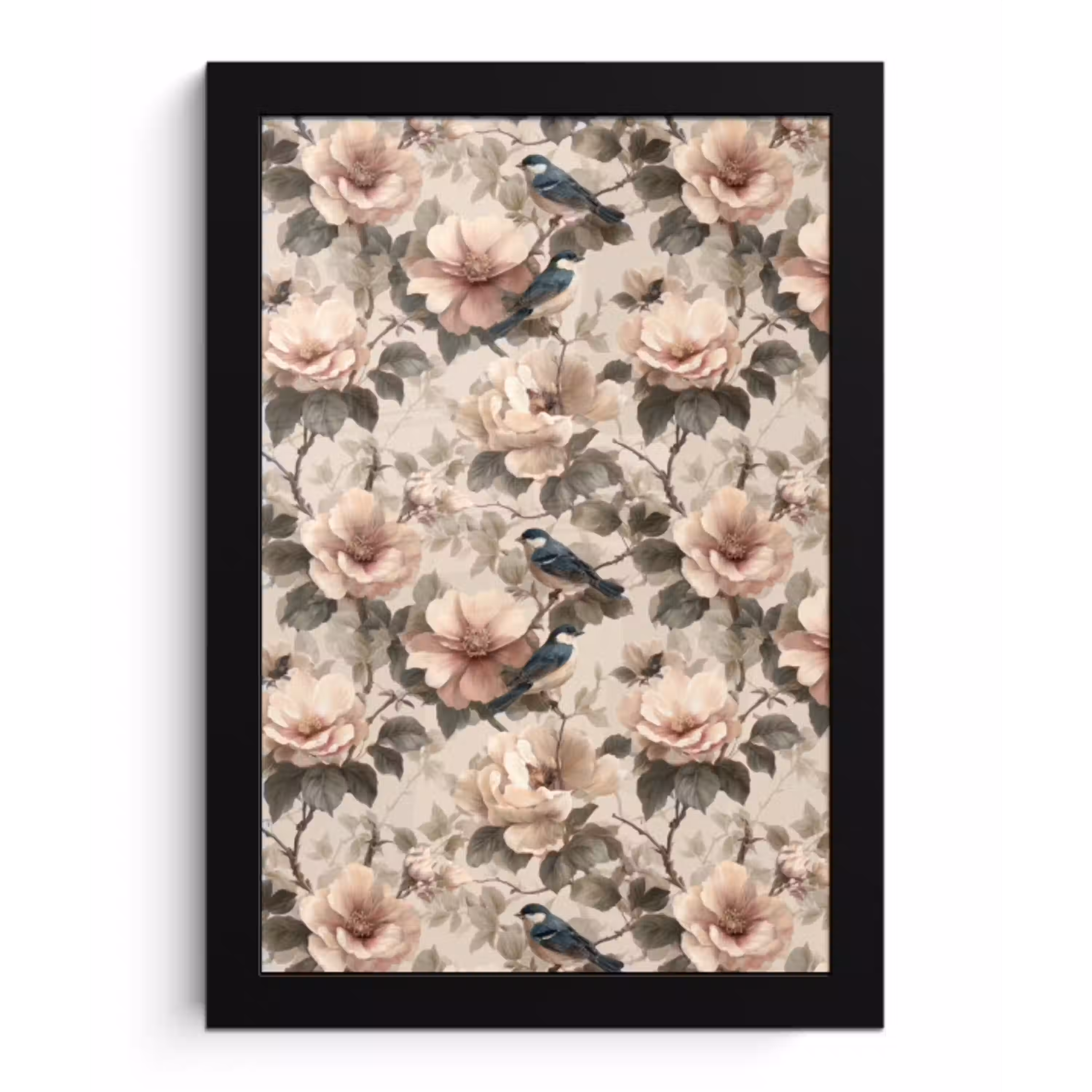 Klassiek - Vogels - Kleurrijk fotolijst zwart zonder passe partout klein 224 -3d