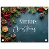 Merry Christmas - Blauw - Kerst - Winter tuinposter los doek klein -3d