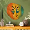 Dansen - Vrouwen - Verfstructuur Wandcirkel Organisch Plexiglas middel -sfeer2