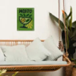 Mojito - Cocktail - Citroen - Groen tuinposter los doek klein -sfeer7