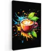 Koffie - Graffiti - Drinken - Abstract Tuinposter op houten frame 2 cm dik klein -3d
