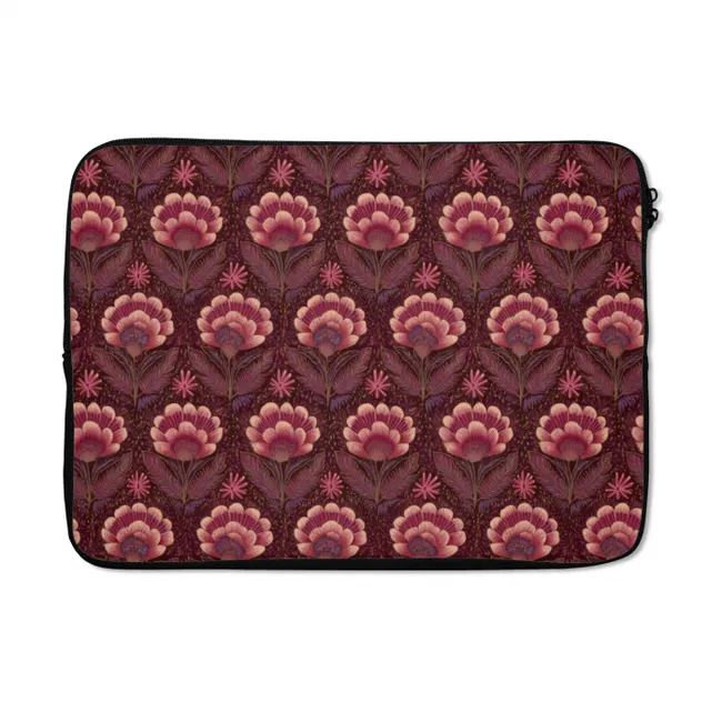 Laptophoes Bloemen - Waaier - Paars