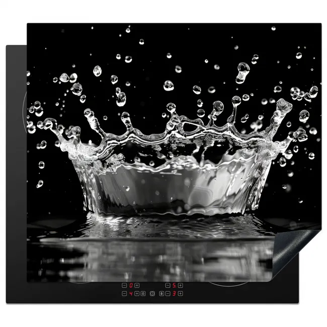 Inductiebeschermer - Water - Zwart - Abstract