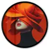 Oranje - Hoed - Vrouw Fotolijst rond zonder passe partout klein -3d