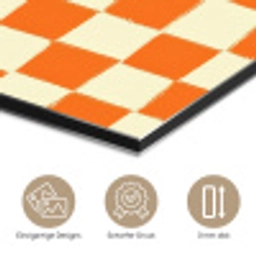 Schaak - Patroon - Oranje aluminium wit klein 46 -closeup_DE