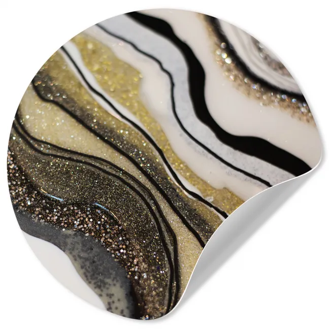 Edelsteen - Abstract - Marmer - Natuur Wandcirkel behangsticker klein -3d