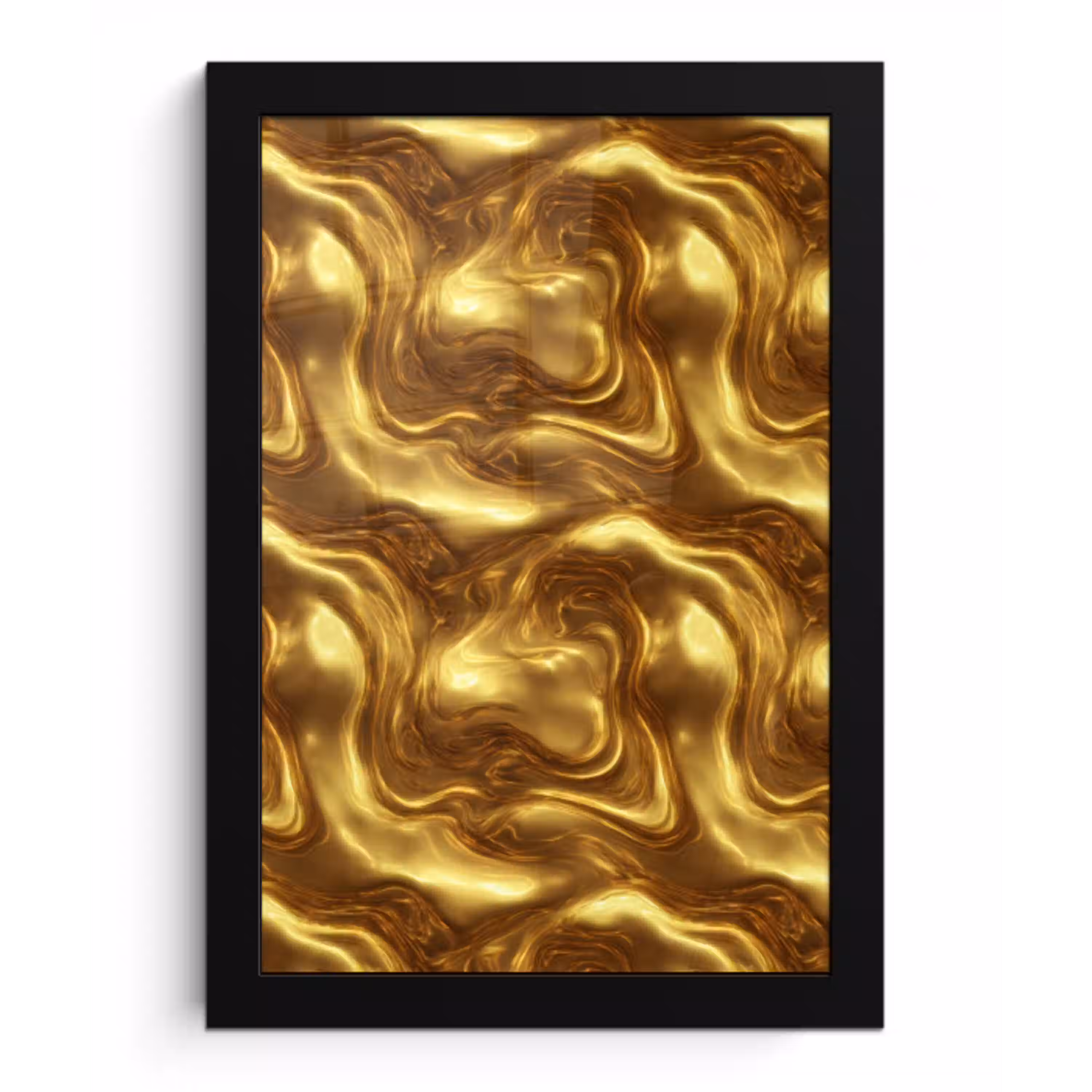 Textuur - Vloeibaar - Organisch - Goud fotolijst zwart zonder passe partout klein 224 -3d