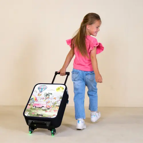 Eenhoorn safari Kinderkoffer - Zwart klein -sfeer1