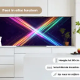 Kruisen - Lasterstralen - Neon keuken achterwand 2 middel -sfeer4_NL