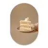 Vanilletaart - Cake - Romig Wandcirkel Ovaal Forex klein -3d