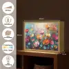 Bloemen - Kleurrijk - Abstract - Verf - Natuur Light Box met batterij (Wandlamp) middel -USP_websiteoverzichtNL