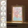 Eikenbladeren - Takken - Roze Light Box met kabel (Tafellamp) klein -USP_NL