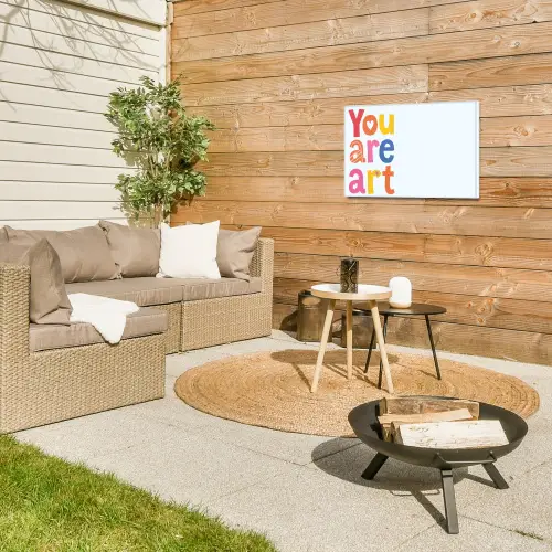 You are art - Kleurrijk - Grafisch Tuinposter op houten frame 2 cm dik klein -sfeer2