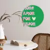 Amor - Valentijn - Groen - Tekst Wandcirkel kunststof plaat 5mm dik klein -sfeer4