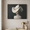 Vrouw - Golvende - Hoed Textielframe zwart klein -sfeer2