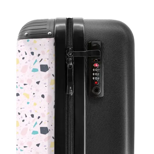 Terrazzo patroon roze confetti NBS - Handbagage koffer - Volwassenen Unisex middel -slot