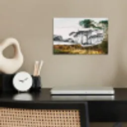 Italiaans landschap parasoldennen - Kunst - Hendrik Voogd - Schilderij - Zwart wit - Oude meesters poster papier klein -sfeer1