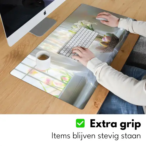 Vaas - Eieren - Bloemen Muismat XXL klein -sfeer3