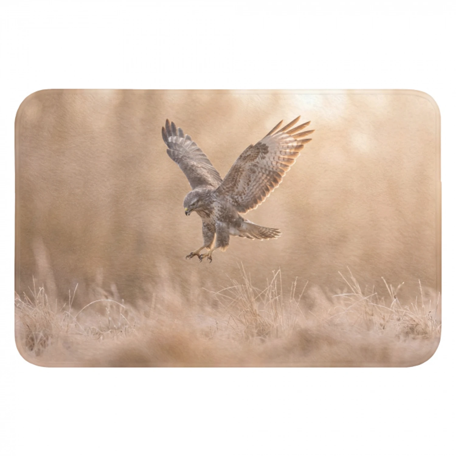 Buizerd - Roofvogel - Natuur - Bruin Badmat klein -3d