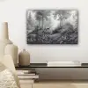 Bos - Hert - Zwart - Wit canvas 2cm klein -sfeer6