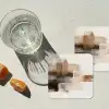 Penseelstreken - Abstract landschap - Rust onderzetter kurk middel -sfeer4