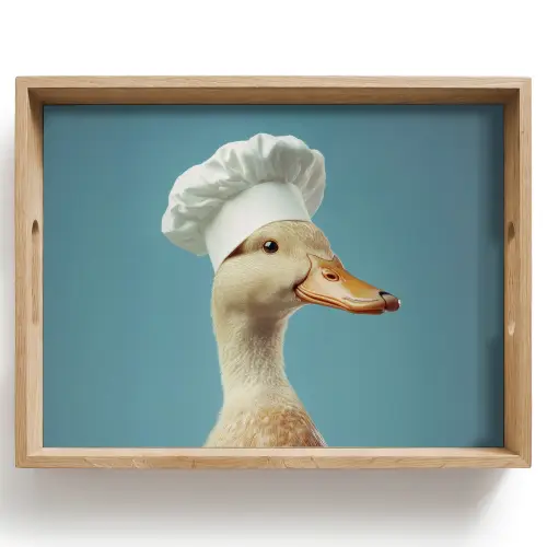 Eend - Koksmuts - Cute - Vogel Dienblad Rechthoek middel -z3d_shopping