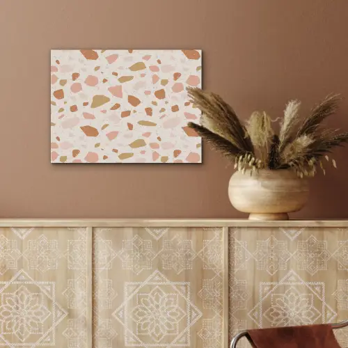 Terrazzo -  Patroon - Kleurrijk - Zalm PET vilt klein 837 -sfeer4