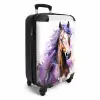 Aquarel paard met paarse manen Koffer - NBS - Handbagage middel -productfoto_3d
