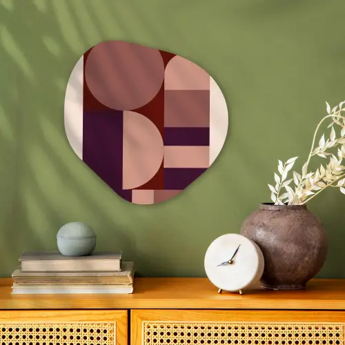 Geometrisch - Cirkels - Rood Wandcirkel Organisch Forex 3mm klein -sfeer2