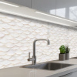 Schubben - Wit - Elegant keuken achterwand 2 middel 871 -3d_schuin