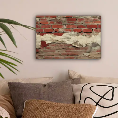 Muur - Baksteen - Verweerd canvas 2cm klein -sfeer1