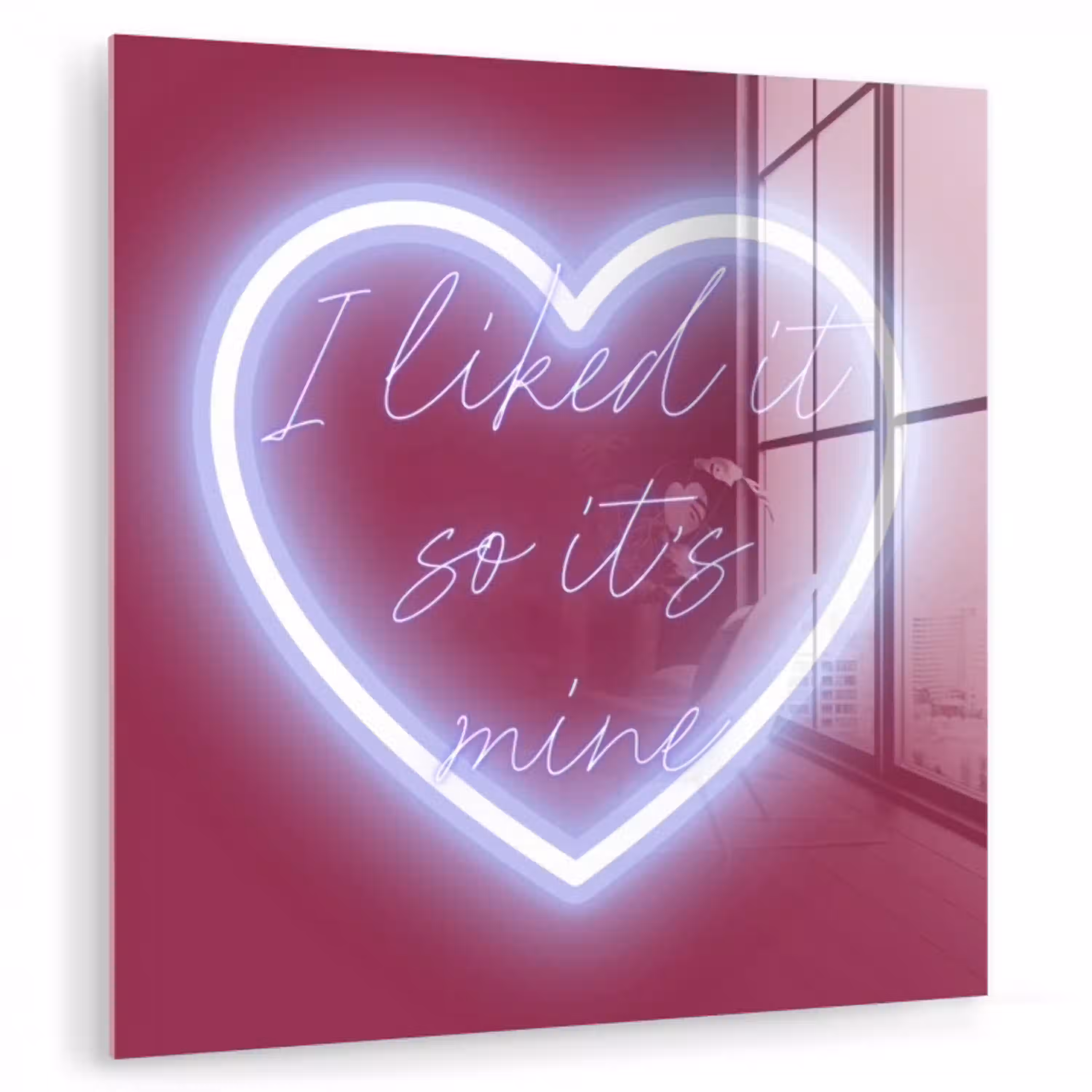I liked it so it's mine - Neon hart - Roze plexiglas 5mm klein -zzzproduct_nieuw