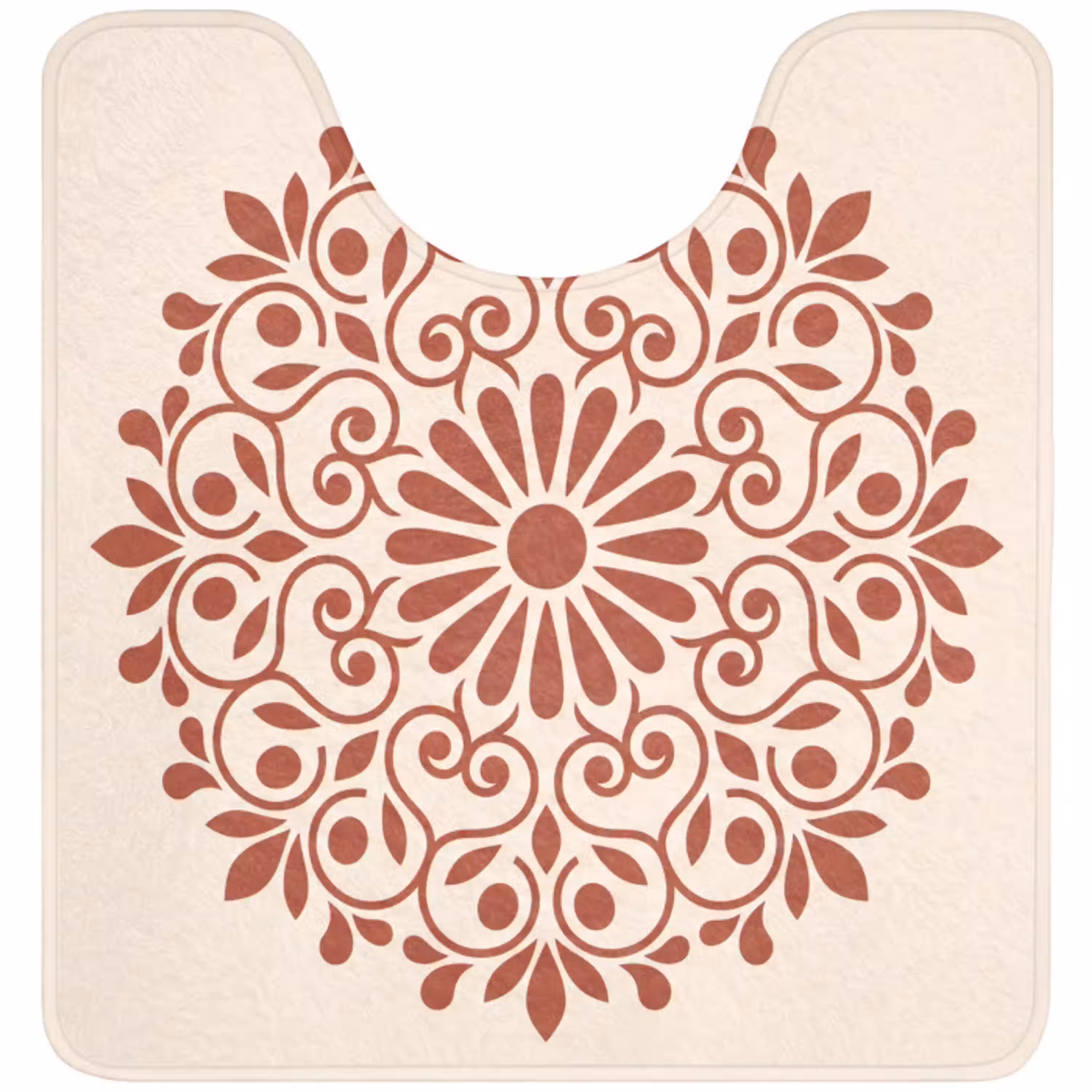 Decoratie - Cirkel - Symmetrisch - Modern - Roodbruin WCmat U-uitsnede middel -3d