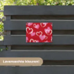 Patroon - Hartjes - Roze - Valentijn tuinposter los doek klein -sfeer3