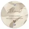 Beige organisch - Sierlijk Naambord Rond klein -3d