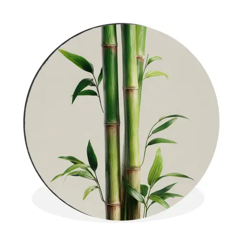 Bamboestengels - Sierlijk - Groen Wandcirkel aluminium klein -3d