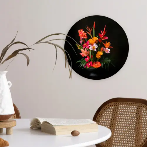 Boeket - Bloemen - Exotisch Wandcirkel plexiglas klein -sfeer4