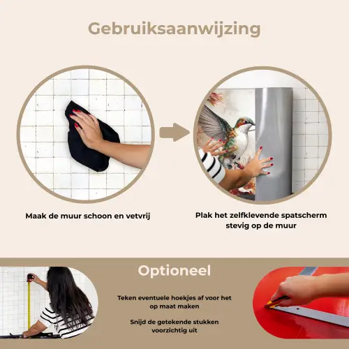 Kolibrie - Vogels - Bloemen - Natuur keuken achterwand spatscherm klein -gebruiksaanwijzing_NL