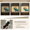 Triceratops - Cirkel - Oranje - Hoorns Light Box met batterij (Wandlamp kind) middel -USP_dimbaarNL