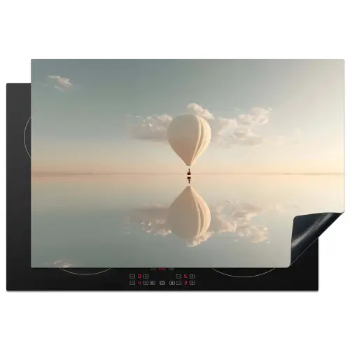 Luchtballon - Wolken - Water - Blauw Inductie beschermer vinyl 3mm klein -3d
