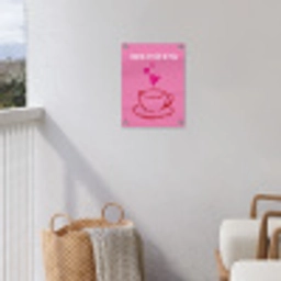 Thee - Roze - Valentijn - Tekst tuinposter los doek klein -sfeer8