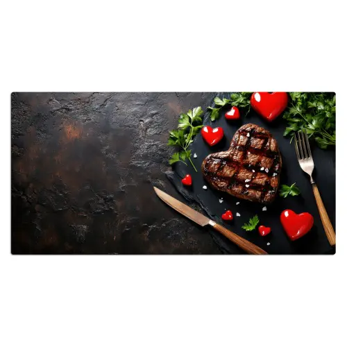 Steak - Hart - Bestek Muismat XXL klein -3d_leeg