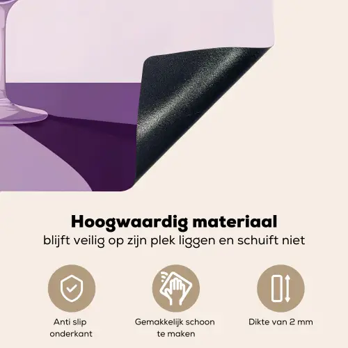 Cocktail - Paars - Minimalistisch - Citroen Inductie beschemer met haakjes klein -ky-onderkant-nl