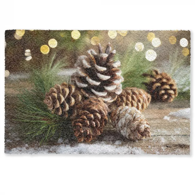 Dennenappels - Kerstsfeer - Bruin - Groen Deurmat klein -zkaufland3d