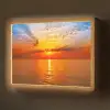 Zonsondergang - Zee - Lucht - Oranje - Horizon - Water Light Box met batterij (Wandlamp) middel -z3d_website