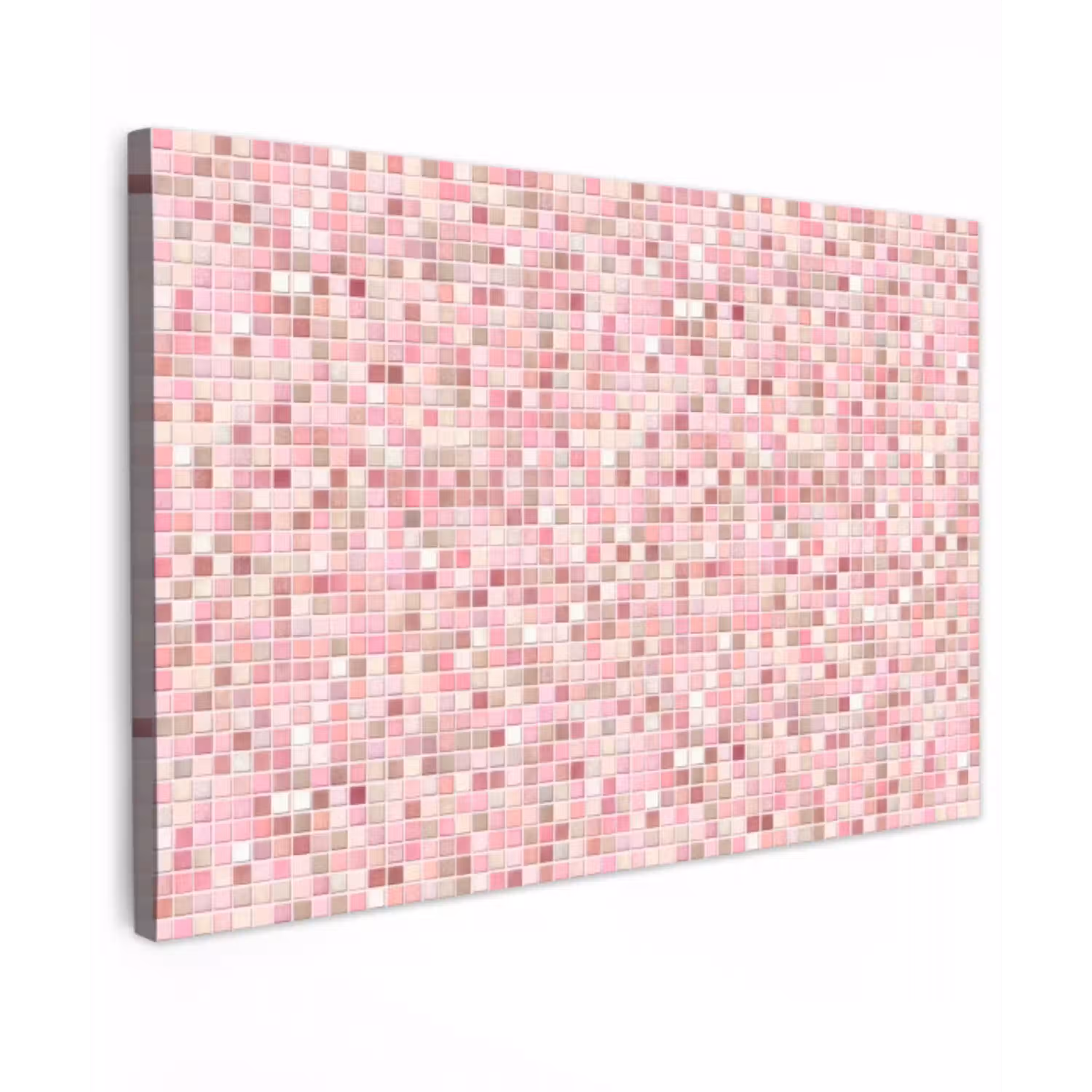 Mozaïek - Patroon - Roze Tuinposter op houten frame 2 cm dik klein 845 -3d