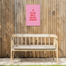 Roze - Zon - Quote Tuinposter op houten frame 2 cm dik klein -sfeer4